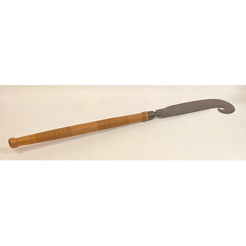 655 - Large  Wooden Handle Metal Sickle Sword / Sword 110cm Length