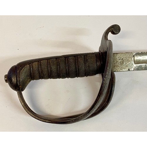 656 - Vintage Military 1821 Pattern Possibly British Light Cavalry Officers Sword and Scabbard 98cm Length