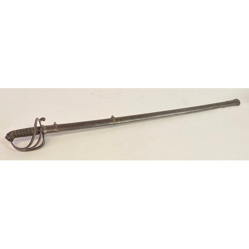 656 - Vintage Military 1821 Pattern Possibly British Light Cavalry Officers Sword and Scabbard 98cm Length