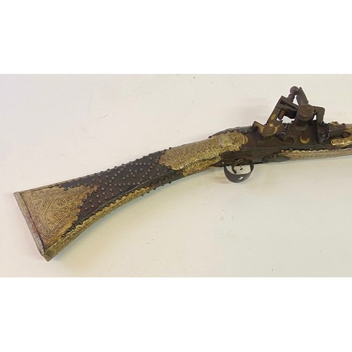 660 - Large Eastern Style Decoration Flintlock Long Rifle 179cm Length