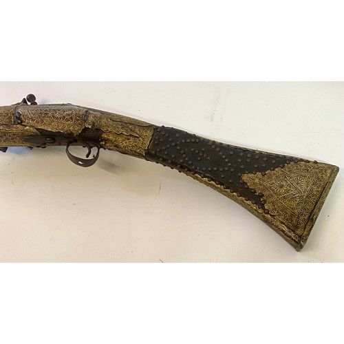 660 - Large Eastern Style Decoration Flintlock Long Rifle 179cm Length