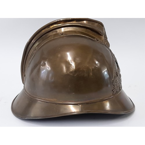 665 - Antique Brass Fireman's Helmet Shell