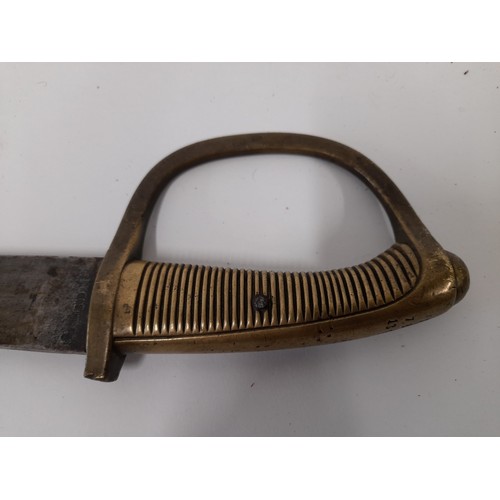 670 - Mid 19thC Belgian Artillery Gunners Briquet/Hanger/Sword, NO Scabbard, Blade 59cm