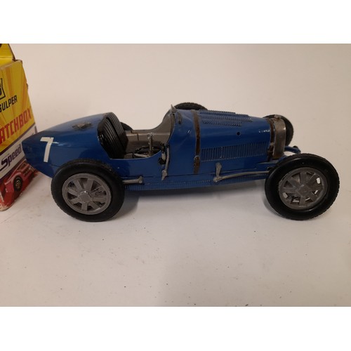 598 - 1 x Boxed Matchbox Speed King Gus's Gulper in box and a vintage Blue open top racing car (2)