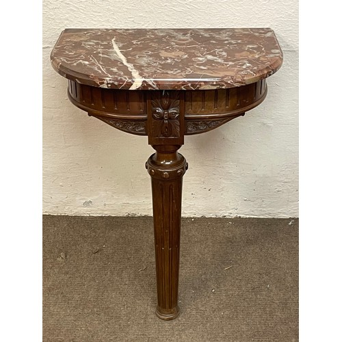 7 - Continental Marble Top Console Table. 66 x 50 x 33 cms