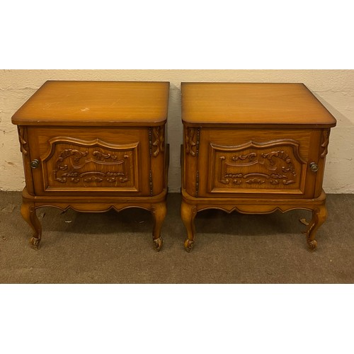 14 - Pair Of Continental Night Stands. 56 x 59 x 39 cms (2)