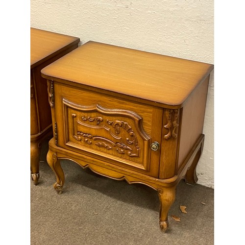 14 - Pair Of Continental Night Stands. 56 x 59 x 39 cms (2)