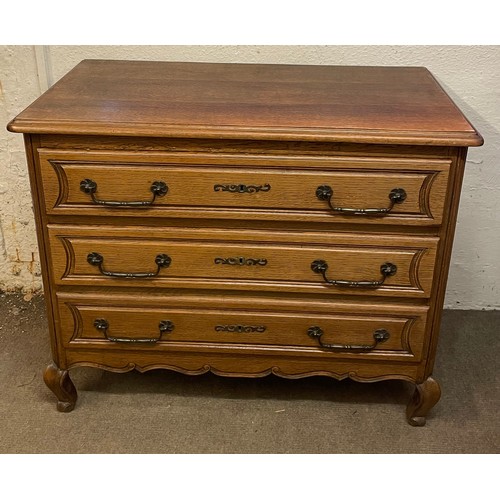 34 - Continental Chest Of Three Drawers. 100 x 85 x 50 cms