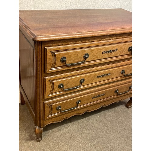 34 - Continental Chest Of Three Drawers. 100 x 85 x 50 cms