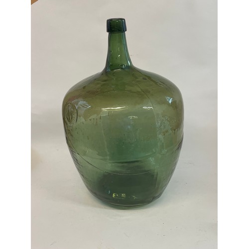46 - Vintage Green Glass Carboy / Demi-Jon. 52 cms