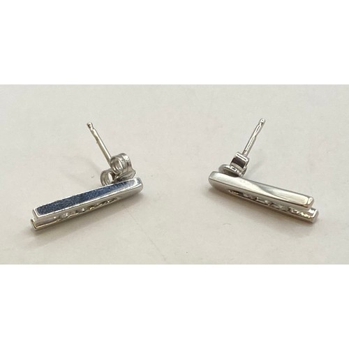 493A - Pair of 18ct White Gold Diamond Earrings. Weight 2.89g