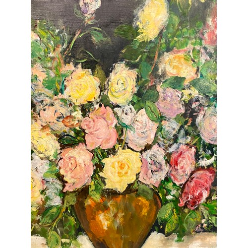 71 - Large Ornate Framed Acrylic/Oil on Canvas Painting Depicting a Floral Scene, Signature to Bottom Rig... 