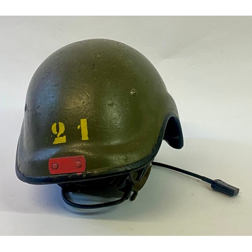 678 - Vintage Amplivox Military Radio Headset Tank Helmet with Marking 21