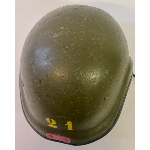 678 - Vintage Amplivox Military Radio Headset Tank Helmet with Marking 21