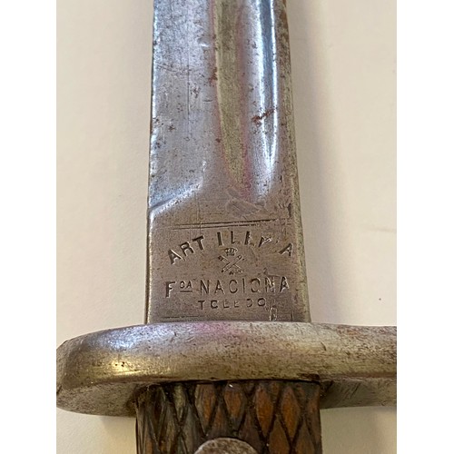 681 - Vintage Military Spanish Model Bayonet by Artilleria Fca Nacional Toledo. 52cm Length