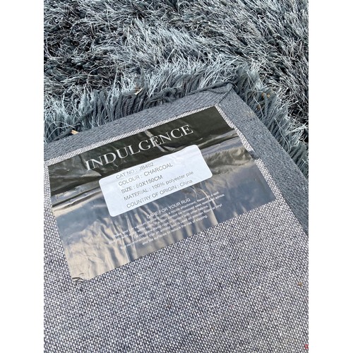 93 - Brand New Indulgence Charcoal Colour Ground Rug 150cm x 80cm