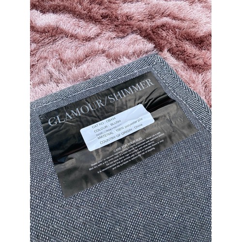 94 - Brand New Glamour / Shimmer Blush Colour Ground Rug 150cm x 80cm