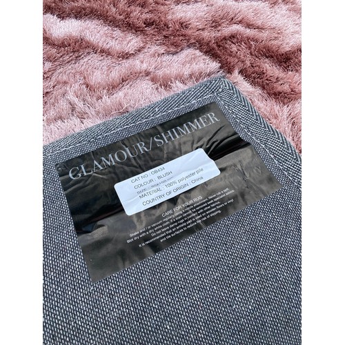 98 - Brand New Glamour / Shimmer Blush Colour Ground Rug 150cm x 80cm