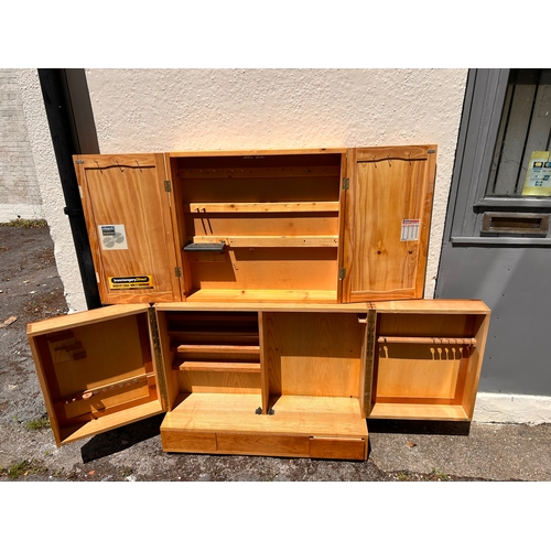 728 - Large wood bespoke made tool cabinets.