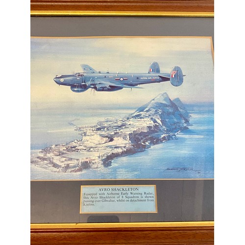 347 - Pair of Vintage Royal Airforce Prints to Include Avro Shackleton and Liberator BV1 Examples. Signatu... 