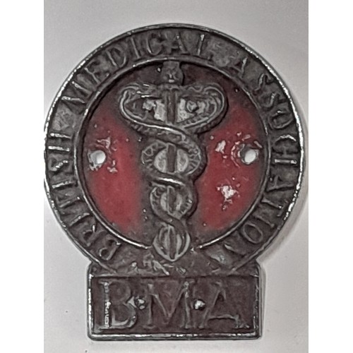 695 - 3 x Vintage Car Badge  for MG Car Club (alloy and enamel), British Medical Association (BMA) and Roy... 