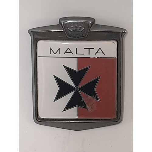 696 - 2 x Car Badges to include Mercedes Benz (7.5cm diameter) and a Malta Resident Badge 10cm x 7.5cm