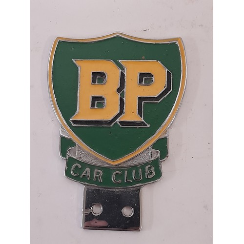 697 - 3 x metal and enamel Car Club Badges to include BP Car Club 11cm x 7cm, The Wirral Motor Club, 7.5cm... 