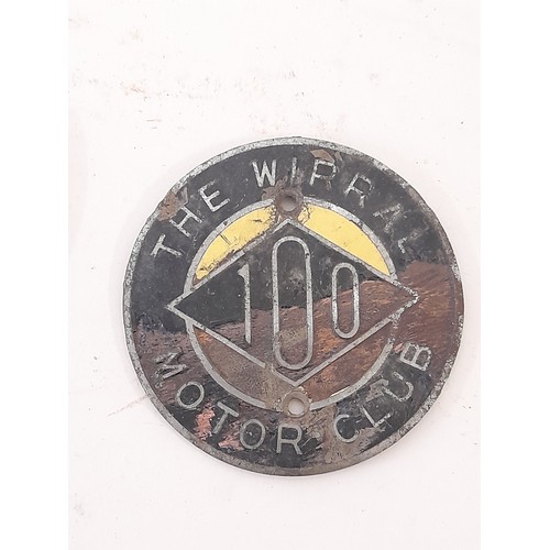 697 - 3 x metal and enamel Car Club Badges to include BP Car Club 11cm x 7cm, The Wirral Motor Club, 7.5cm... 