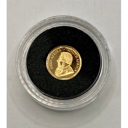 296 - CPM  2019 Krugerrand 1/50 oz Gold Proof Coin in Case with Certificate of Provenance