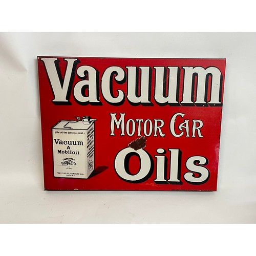 60 - Vintage Style Metal Advertising Sign For Vacuum Motor Car Oils. 40 x 30 cms