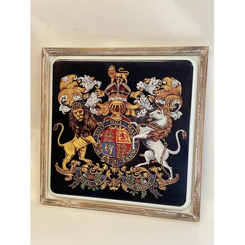 108 - Vintage style Metal Advertising Sign For The Royal 
Coat Of Arms . 48cm x 48cm.
