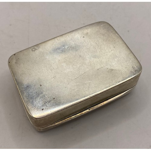 62 - Vintage Engraved Hallmarked Silver Trinket / Pill Box 4.5cm x 3.5cm. Weight 0.844 Oz
