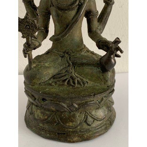 68 - Asian Bronze Figure Possibly MAJAPAHIT BODHISATTVA Having Verdigris Patina
8.5 x 8 x 16 cms h