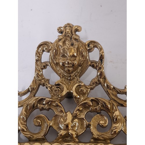 636 - Brass cast framed Mirror in Florentine style with Bevelled glass mirror, 34cm x 17cm