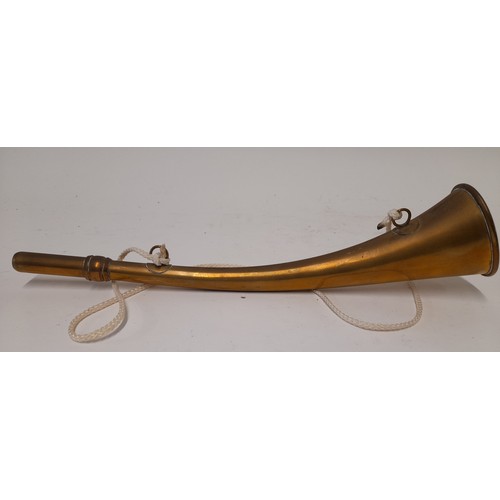 640 - Brass Hunting/Warning Horn Made in GDR, 35cm long