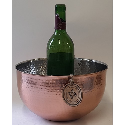 681 - Heart of the Home Premium Kitchen Bowl with Planished Copper Finish, 14cm high x 25cm high