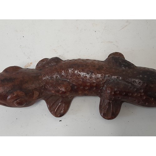 691 - Hand Crafted Terracotta Salamander, 39cm long