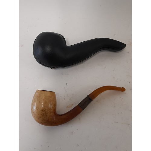 694 - 2 x Vintage Pipes, one in case