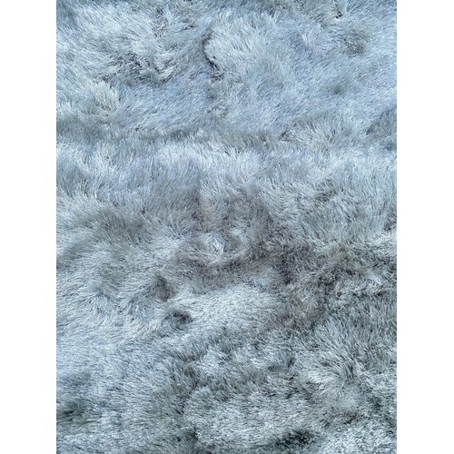 704 - Brand New Glamour / Shimmer Silver Colour Ground Rug 150cm x 80cm