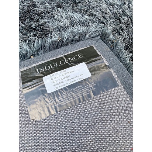 706 - Brand New Indulgence Charcoal Colour Ground Rug 150cm x 80cm