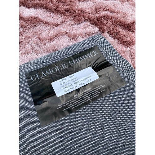 707 - Brand New Glamour / Shimmer Blush Colour Ground Rug 150cm x 80cm