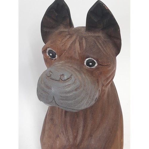 276 - Decorative Wood Carved Dog, 38cm high