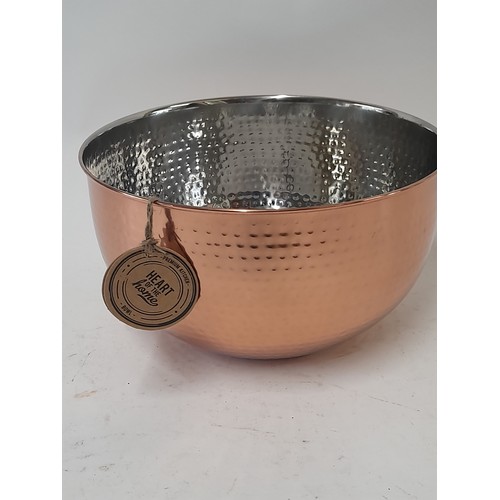 278 - Heart of the Home Premium Kitchen Bowl with Planished Copper Finish, 14cm x 25cm