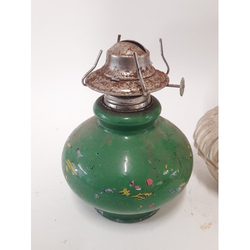 287 - 3 x Antique Oil Lamps, tallest 42cm