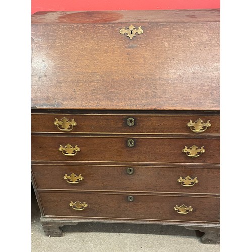 8 - Antique Bureau With Brass Fittings. 92 x 50 x 109 cms