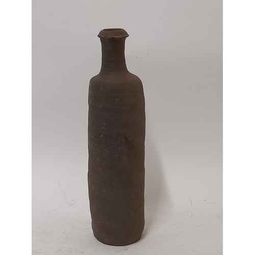 60 - Antique Stoneware Continental  Long Bottle, 30cm high