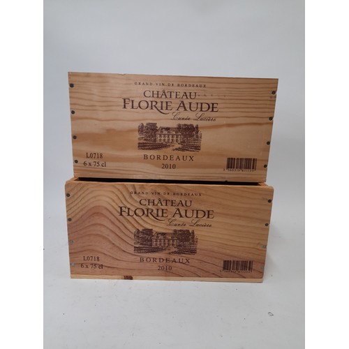 81 - 2 x Crates with adverting to one side, Chateau Florie Aude, 33cm x 26cm x 17cm