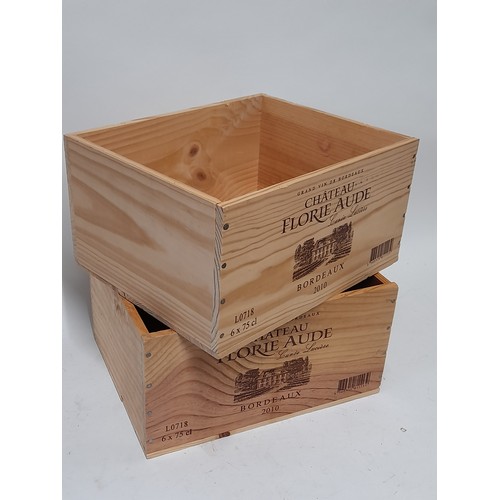 81 - 2 x Crates with adverting to one side, Chateau Florie Aude, 33cm x 26cm x 17cm