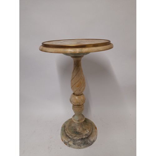 84 - Italian Marble / Alabaster  side/Wine Table, 55cm high x 33cm diameter