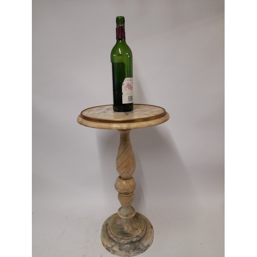 84 - Italian Marble / Alabaster  side/Wine Table, 55cm high x 33cm diameter